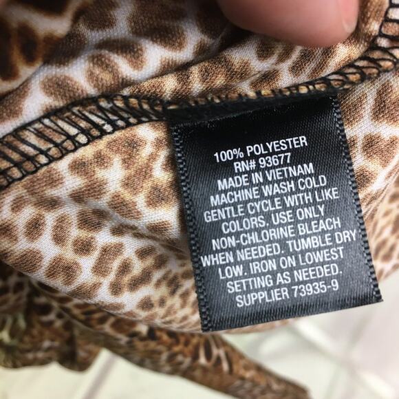 Worthington Alfie Animal Sleeveless Wrap Top Brown XXL - Picture 12 of 14
